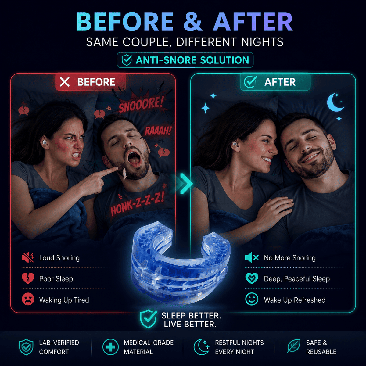 Anti Snore Mouth-Piece/ Anti-Snoring Mouth Guard