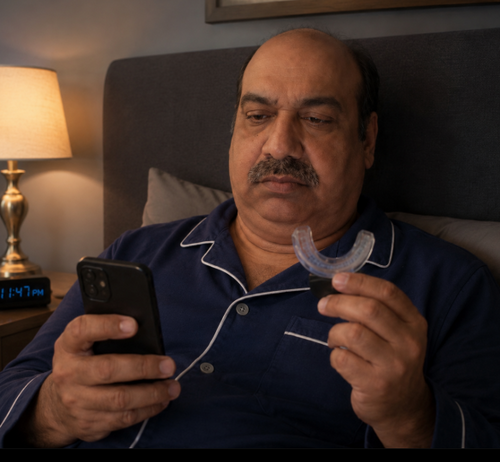 يوسف. ب يستخدم جهاز مكافحة الشخير